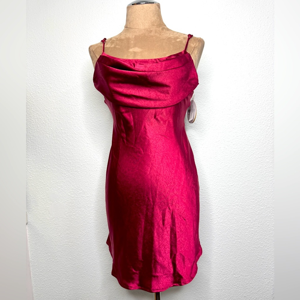 Selfie Leslie, Well Verses Pleated Mini Dress, Size XS, Wine